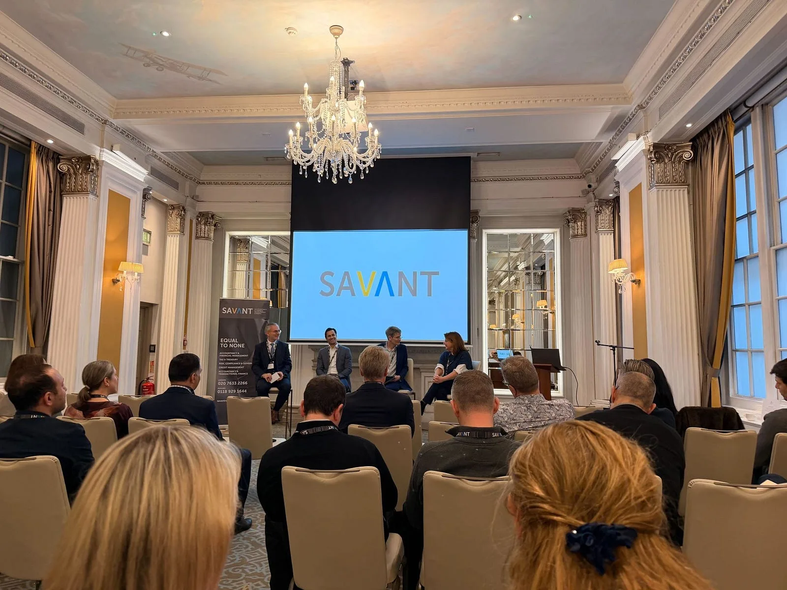 The panel at the Royal Air Force Club, hosted by Savant