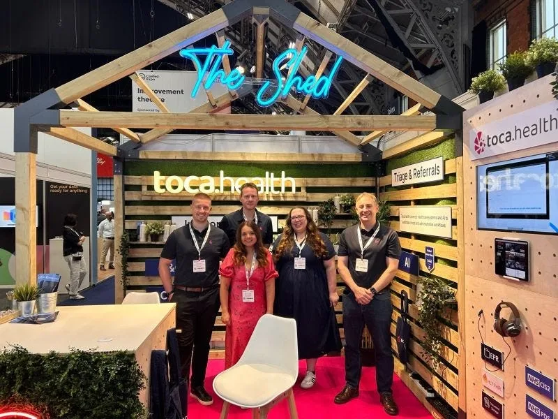 The Toca.health team at Stand F30, "The Shed", NHS ConfedExpo 2026